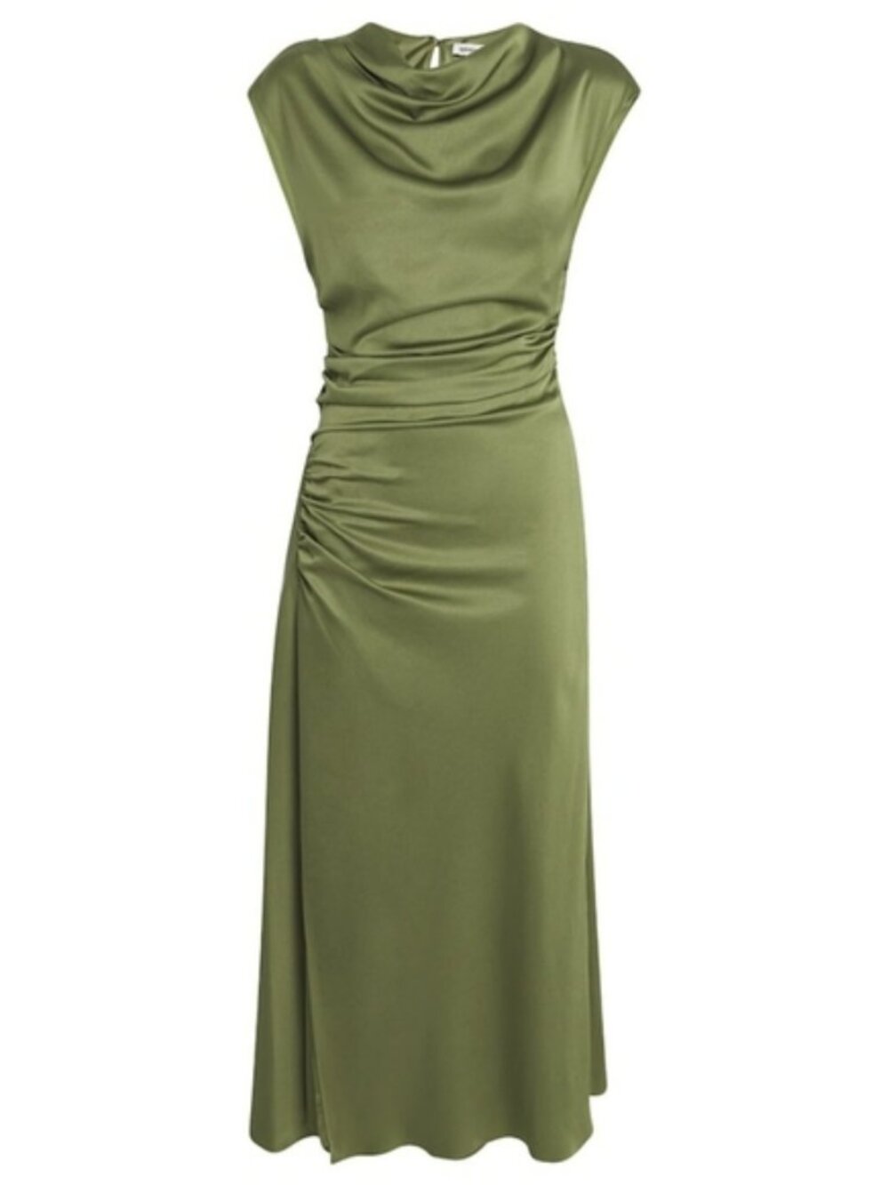 Simkhai Satin Ruched Burke Midi Dress